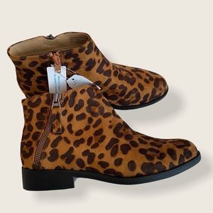 Leopard Print Low Ankle Booties